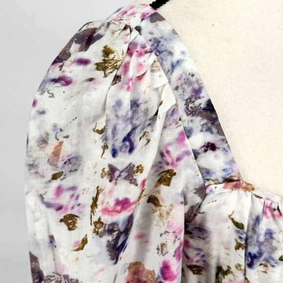 J‎ Crew x Flora Obscura Blouse Cinched-waist Top  Kaleidoscope Floral Size 2 - Picture 10 of 16
